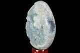 Crystal Filled Celestine (Celestite) Egg Geode - Madagascar #98820-1